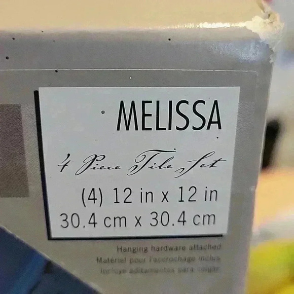 4 Piece Melissa Tile Wall Decor NIB - Picture 3 of 6